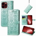 thumbnail image 2 of Funda Cartera FOXDOCK para iPhone 15 Pro , Flip PU con Relieve de Gatos y Perros, Tarjetero y Soporte, 2 of 6
