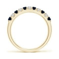 thumbnail image 2 of ANGARA Natural Shared Prong Sapphire and Diamond Half Eternity Ring in 14K Yellow Gold for Women (Size-2.1mm) | September Birthstone, Anniversary, Jewelry Gift for Women | Natural Blue Sapphire Ring, 2 of 11