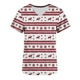 thumbnail image 5 of Wowcloth Woman's Short Sleeve V-Neck Scrubs Top with Christmas Print and Pocket for Healthcare Work and Daily Use, 5 of 7