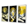 thumbnail image 3 of Designart "Winter Trees and Snowy Mountain River I" Landscape Forest Framed Wall Art Set Of 3 - Yellow Forest Frame Gallery Set For Office Decor, 3 of 6