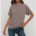 thumbnail image 6 of DPTALR George Women's Oversized Loose Fit Graphic T-Shirts,Summer Casual Short Sleeve Tops,Brown,Size L, 6 of 7