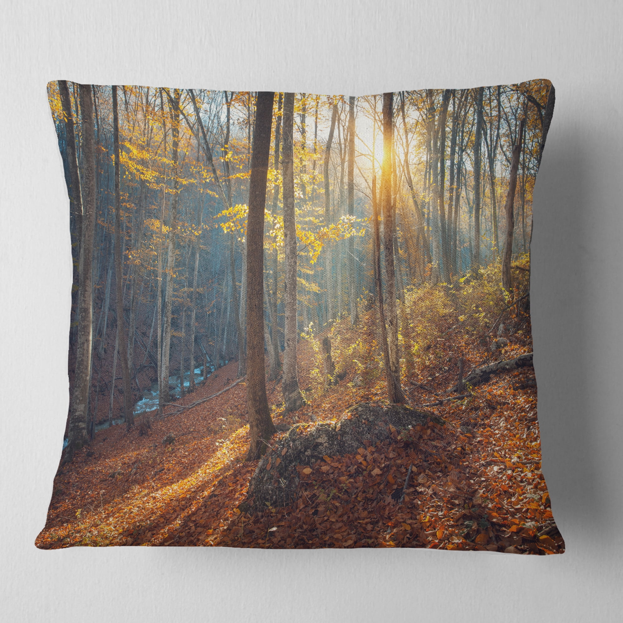 Designart Crimean Mountains at Sunset - Landscape Photography Throw Pillow - 16x16