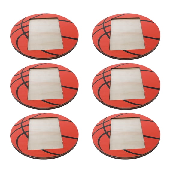 DEEPCRAFF 6-Piece Basketball Wood Photo Frame Set, Sports-Themed Picture Holders for Office, Home, Party Decor and