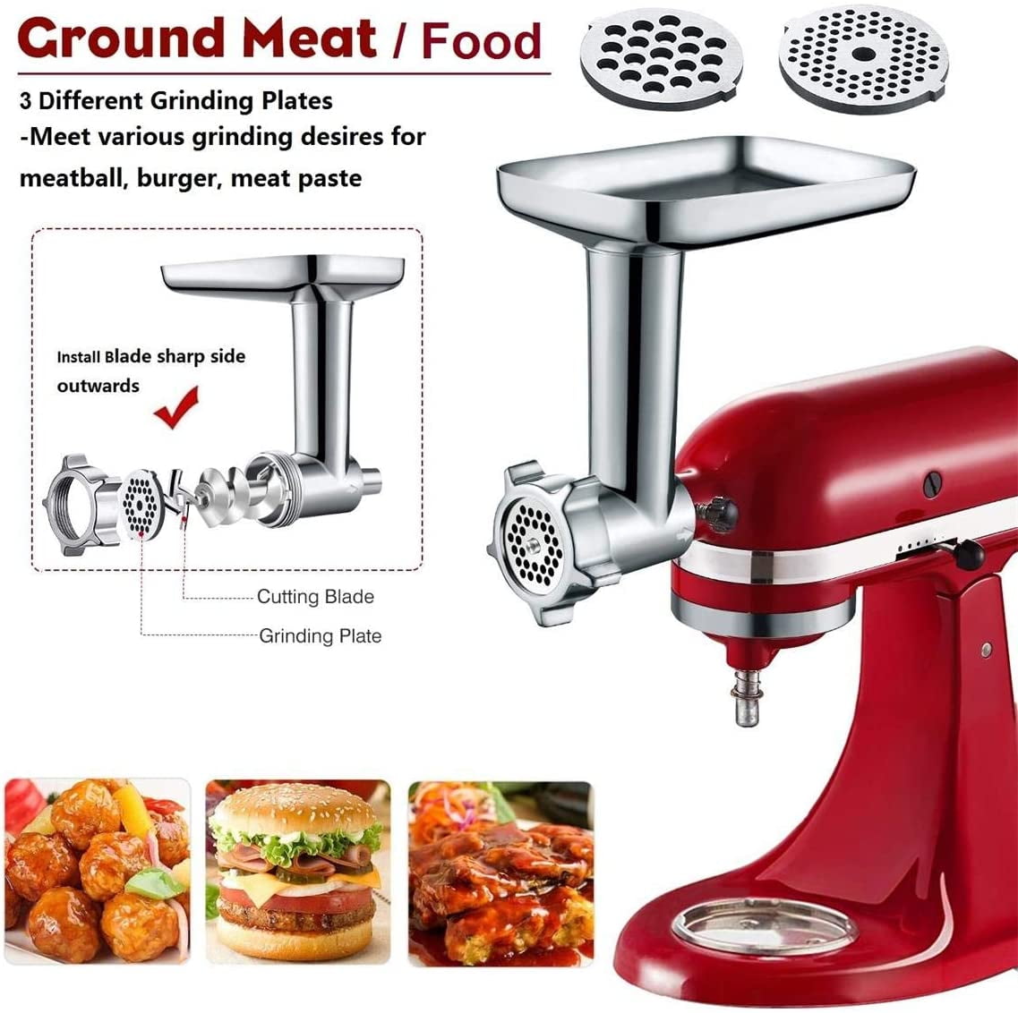 Gvode Kitchen Food Grinder Attachment for KitchenAid Stand Mixers Including