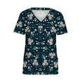 thumbnail image 4 of Womens Scrubs Tops Short Sleeve V-neck Tops Uniform Printed Pockets Blouse Nursing Clearance, 4 of 5
