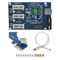 thumbnail image 2 of PCI-E 1X a 3X, fuente de alimentación PCI-E Estable 3 puertos PCI-E Adaptador elevador PCI-E para WIN XP / Windoes 7 / Win 8 / WIN 10 / LINUX / OS X para PC, 2 of 8