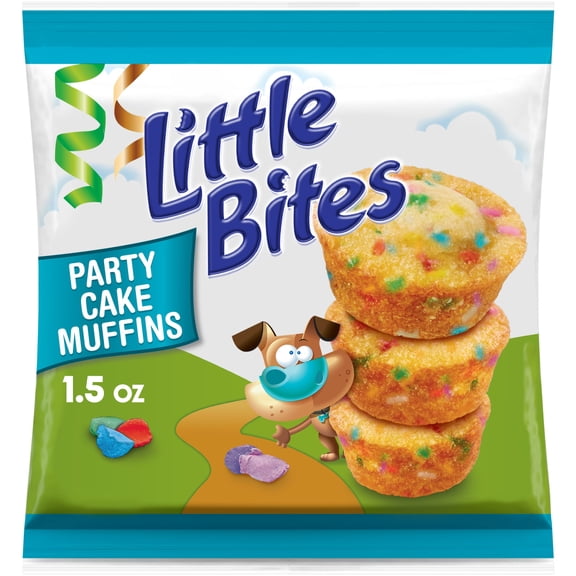 Little Bites Party Cake Muffins, 1.5 oz, Cake and Sprinkles Mini Muffins, Pouch