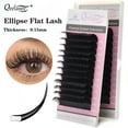 thumbnail image 1 of Qeelasee Matte Black Flat Lashes Extension 0.15 mm Mink Split Tips Individual False Eyelashes DD Curl 12 mm, 1 of 7