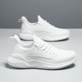 thumbnail image 6 of Men's All-Black Breathable Knit Running Shoes, Lightweight Lace-Up Athletic Sneakers, Non-Slip Casual Footwear for Gym, Walking, and Everyday Activities, 6 of 10