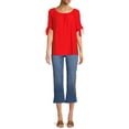 thumbnail image 3 of The Pioneer Woman Tie Short Sleeve Eyelet Top, 3 of 6