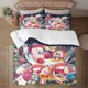 thumbnail image 1 of Juego de edredón navideño Kirby Star Comfort Twin para niños y adultos, juego de 3 piezas con estampado de dibujos animados, tamaño King, funda de almohada y sábana, 1 of 6