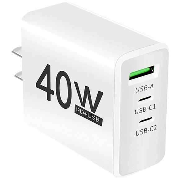 Cargador USB HotShot DashWhite 1 Pza 3 Puertos 5V 2.4A Max 40W 100-240V 50-60Hz Blanco