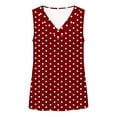 thumbnail image 6 of QSAWXQZ Women's Polka Dot Tank Tops V Neck Sleeveless Blouses Vintage Retro Print Lightweight Summer Shirts Pleated Front Casual Flowy Loose Tops L, 6 of 6