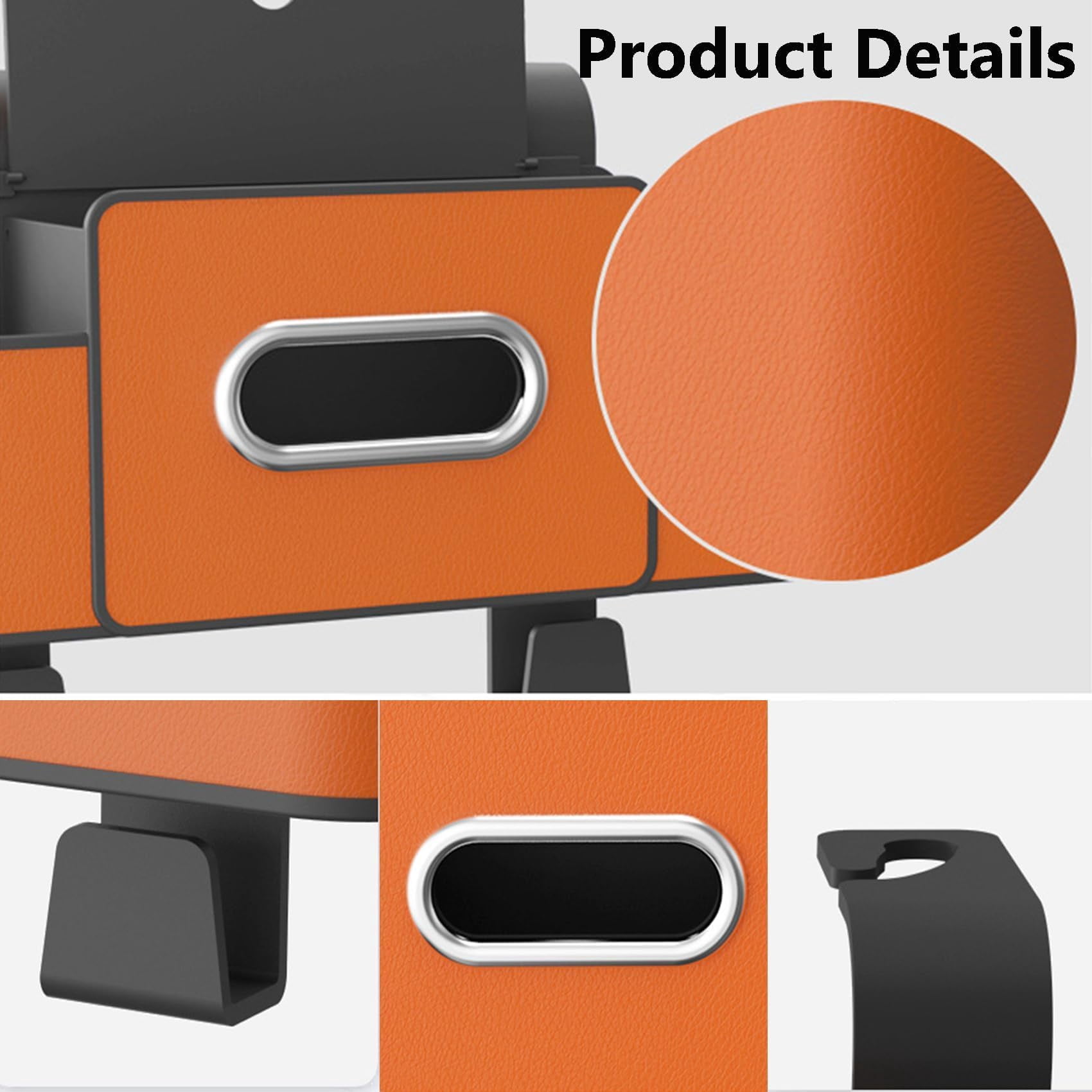 KANOHENO 3-in-1 Car Backseat Organizer,Multifunctional Waterproof Car Seat Back Storage Box with Dual Cup Holders,Tissue Box & Phone Holder for Daily Driving & Travel