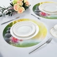 thumbnail image 6 of Coolnut Round Placemats for Dining Table Set of 4, Pond Lotus Non-Slip Washable Table Mats Kitchen Heat Resistant Place Mats for Outdoor Indoor Table Home Decor, 6 of 7