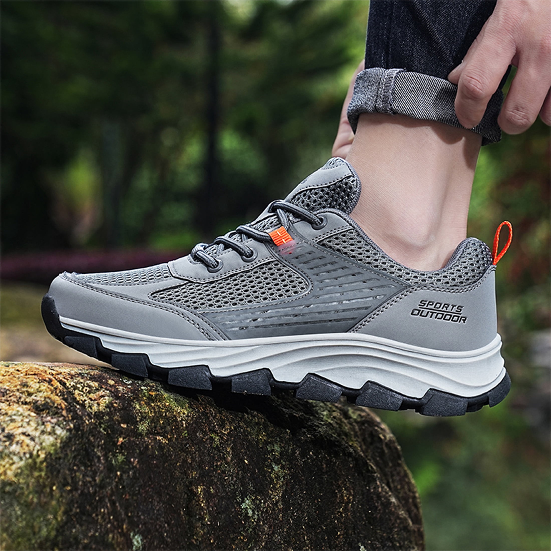 YOURDIARY Womens Mens Hiking Shoes Comfortable Lightweight Breathable Anti-Slip Outdoor Walking Shoes Sneakers