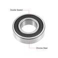 thumbnail image 2 of Uxcell Deep Groove Ball Bearing Double Sealed ABEC-3 Z1 Bearings Metal Silver Tone 2pcs 0.67''x1.57''x0.47'', 2 of 4