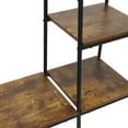thumbnail image 2 of Metal Garment Rack Home Storage Rack Hanging Clothing Bar with Multi Wooden Shelves 60" x 40", 2 of 12