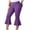 Purple, variant on OVAFBAU Women's Capris Pants Yoga Workout Leggings Plus Size Yoga 7/8 Length Flare Elastic Waist Pants