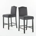thumbnail image 3 of 27" Upholstered Barstools Set of 2,Counter Height Bar Stools with Nailhead Trim, Armless Dining Chairs with Backrest for Dining Room, Living Room,Cafe, Bar,Grey, 3 of 9