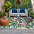 thumbnail image 2 of Pink Flamingo Outdoor Rug for Patio/Deck/Porch, Non-Slip Large Area Rug 4 x 6 Ft, Summer Tropical Plants Green Leaves Indoor Outdoor Rugs Washable Area Rugs, Reversible Camping Rug Carpet Runner, 2 of 8