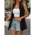 thumbnail image 5 of Women's Solid Color Blouse Vest Casual Blazer Open Front Sleeveless Work Office Jacket Blazer, 5 of 5