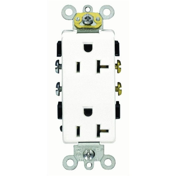Leviton R42-16352-W Decora Plus Grounded Duplex Outlet, White