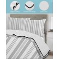 thumbnail image 4 of Quilts Twin Size Bedding Set, Grey Striped Lightweight Quilted Comforter, Modern Farmhouse Geometric Thine Stripes Soft Reversible Bedspread Coverlet with Pillow Covers for All Season, 68" x 86", 4 of 7