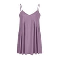 thumbnail image 3 of Lovskoo Summer Dresses for Women 2024 Casual Spaghetti Strap Bodydoll Mini Dress Sleeveless Scoop Neck Mini Sundress Purple, 3 of 7