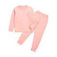thumbnail image 5 of Yhong Youth Kids Boys Girls Striped Thermal Underwear Winter Base Layer Long Johns Set Thermal Top with Leggings Set Pink 11-12, 5 of 7