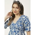 thumbnail image 5 of Moomaya Womens Smocked Printed Top, Womens Elbow Sleeve Tops For Summer, 5 of 8