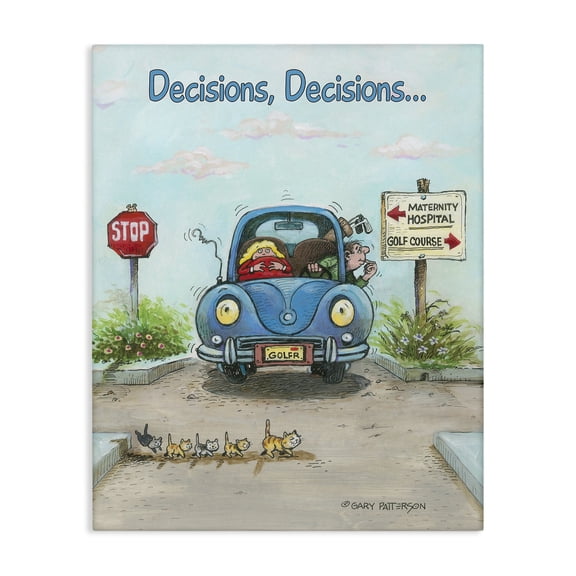 Stupell Industries Contemporary Decisions Funny Family Golf Cartoon Sports Design Canvas Art, 24 x 30, by Gary Patterson