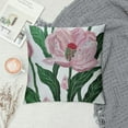 thumbnail image 2 of PHYHOO Pink Tulip Flower Embroidered Throw Pillow Covers, Farmhouse Decorative Square Floral Cushion Covers, Lumbar Pillow for Sofa Living Room Bedroom Home Decor Art, 2 of 5