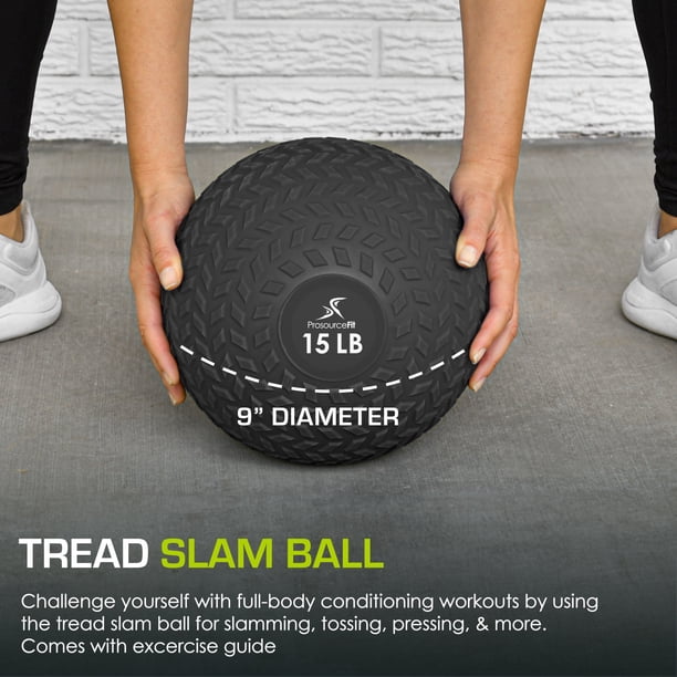 ProsourceFit Tread Slam Medicine Balls w/ Ultra Grip for Weighted