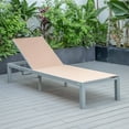 thumbnail image 4 of LeisureMod Marlin Modern Grey Aluminum Outdoor Patio Chaise Lounge Chair with Square Fire Pit Side Table Perfect for Patio, Lawn, and Garden, 4 of 21