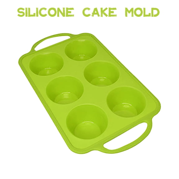 Nonstick Round Cake Mold 6 Cavity Baking Pan 2.7" x 1.5" Silicone - Oven & Dishwasher Safe for Muffin, Bread, Pie, Chocolate, Soap, Candy