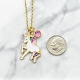 thumbnail image 4 of Unicorn Necklace with an Austrian Crystal on a 16 Inch Stainless Steel Cable Chain. Unicorn Necklace. Unicorn Gifts., 4 of 7