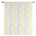 thumbnail image 2 of Yellow Gray Semi Sheer Curtains Drapes for Living Room, Bedroom, French Doors Window 72 Inches Long, Pastoral Botanical Branch Aesthetics Rod Pocket Chiffon Curtain Drapery Voile Draperies Panel, 2 of 6