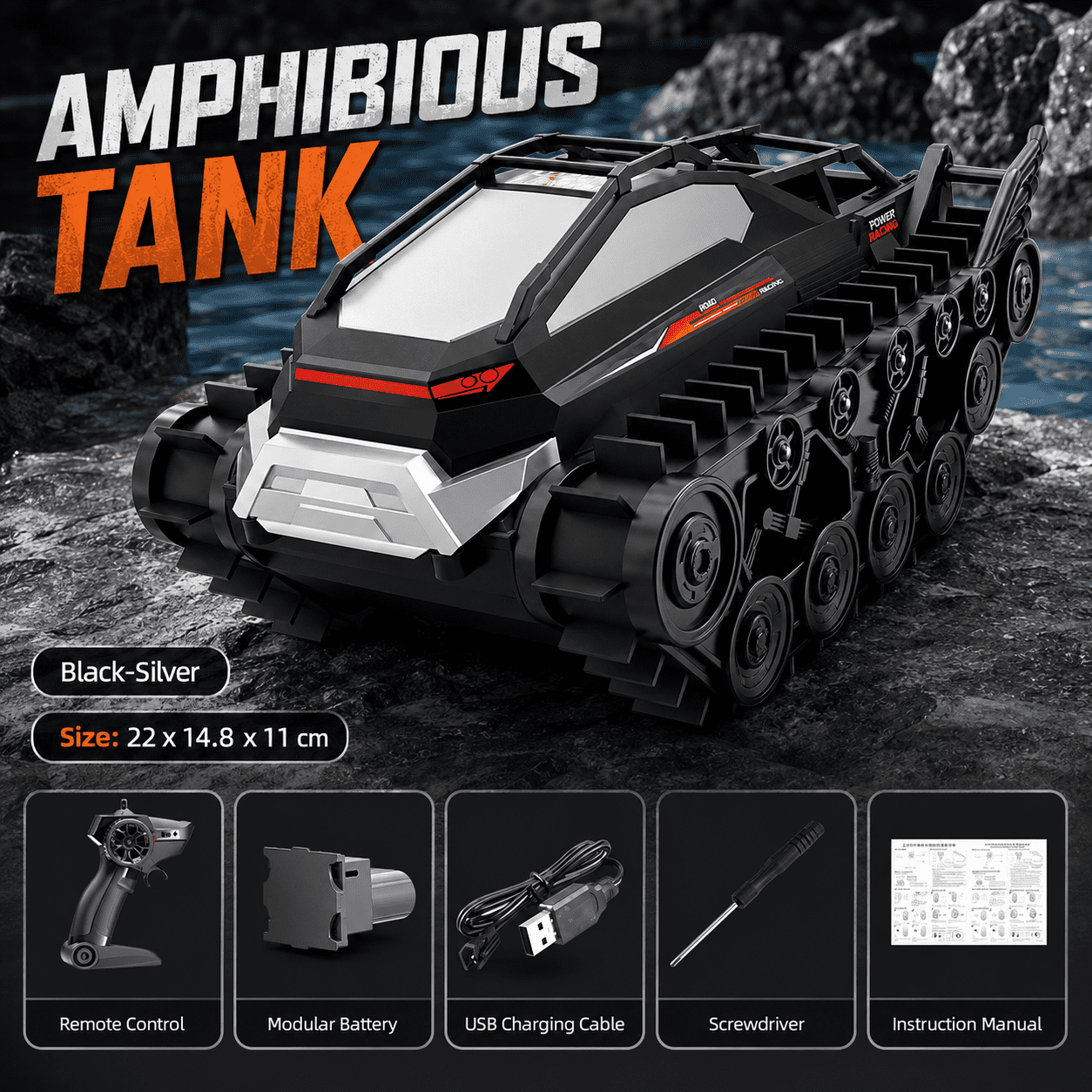 Tracked Tank Children'S Outdoor Toy All-Terrain Off-Road Remote Control Car