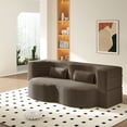 thumbnail image 3 of CQSXDA Modern Convertible Floor Sofa with 2 Pillows in Corduroy Fabric, 15 Inch Twin Size Foam Sleeper Bed No Assembly Required Sofa, Coffee, 3 of 13
