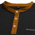 thumbnail image 7 of GrmtClth Men's Shirts Summer Henley Button T-Shirt Breathable Short Sleeve Tops Fashion with Pocket Outfit Collar Colorblock Black M, 7 of 7