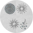 thumbnail image 1 of Ahgly Company Indoor Round Patterned Off-White Novelty Area Rugs, 5' Round, 1 of 6