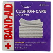 Band-Aid Cushion-Care Gauze Pads, Small Pads, 25 Ct