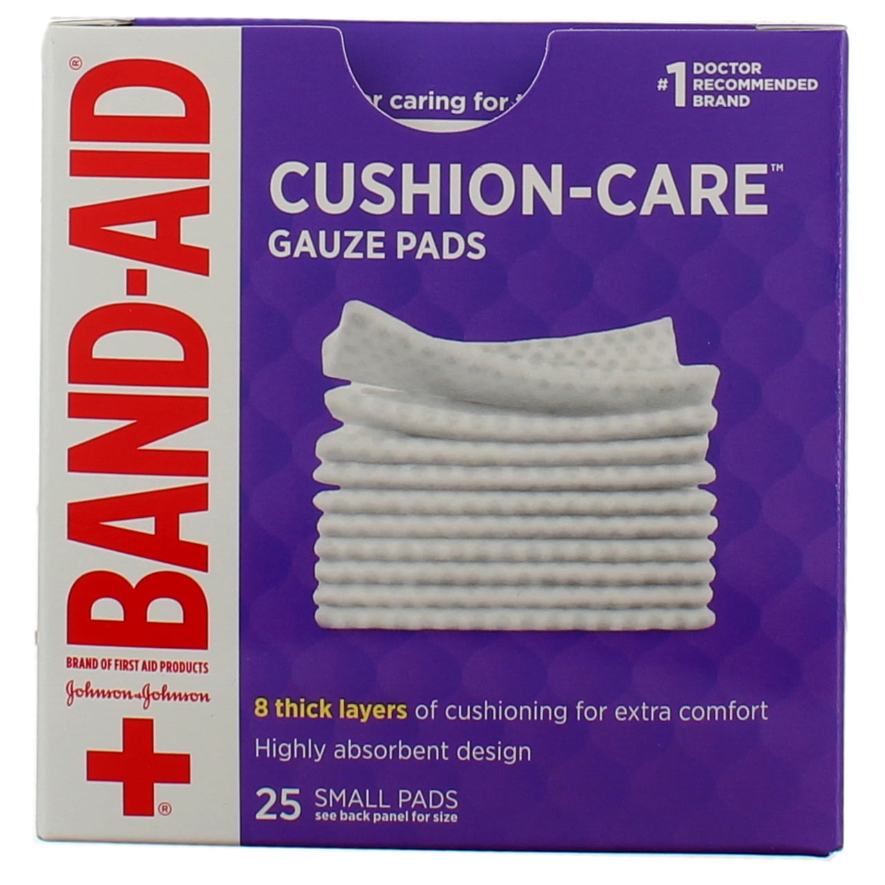 Band-Aid Cushion-Care Gauze Pads, Small Pads, 25 Ct