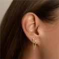 thumbnail image 2 of Gold Stud Earrings for Women Dainty Cartilage Earrings Double Piercing Earrings Chain Drop Dangle Earrings Cubic Zirconia Sparkly Earrings Trendy Small Long Chian Jewelry Gift, 2 of 6