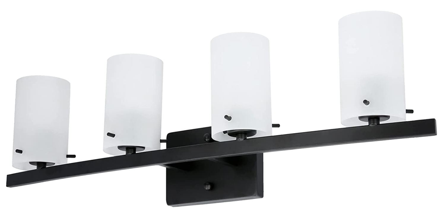Luminance Boca Vanity Light Wall Sconce | Modern Black Bathroom Decor Fixture for Over Sink and Above Mirror Damp Rated, 4-Light F2534-31