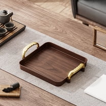 Serving Tray with Handles - Plastic Tea Cup Snack Fruit Plate for Living Room, Portable Rectangular Serving Platter