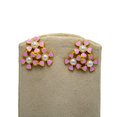 thumbnail image 1 of De Kulture Works Tri-Flower Enameled Flash Gold Plated Brass Stud Earring Jewelry, 1 of 5