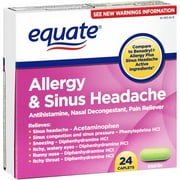 Equate: Allergy/Sinus Headache Pain Reliever, 24 Ct