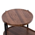 thumbnail image 3 of BEJOLO Round C-Shaped End Table - 2-Tier Side Table for Living Room, Bedroom - Small Sofa & Bedside Table with Sturdy Metal Frame - Space-Saving Black Accent Table Black, 3 of 11